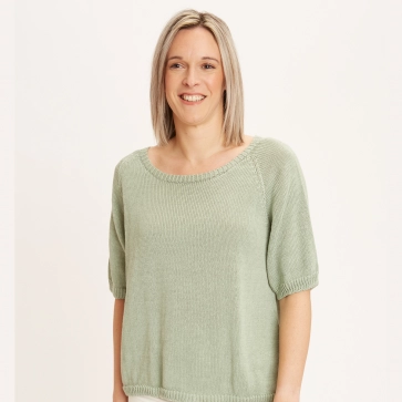 Pull manches courtes lin et coton bio/seacell pour femme 