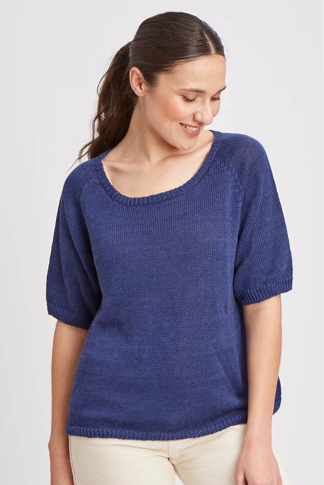 Missegle pull manches 3 4 lin coton seacell lcstmc7