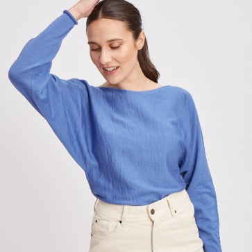 Pull en laine m&eacute;rinos chauve-souris