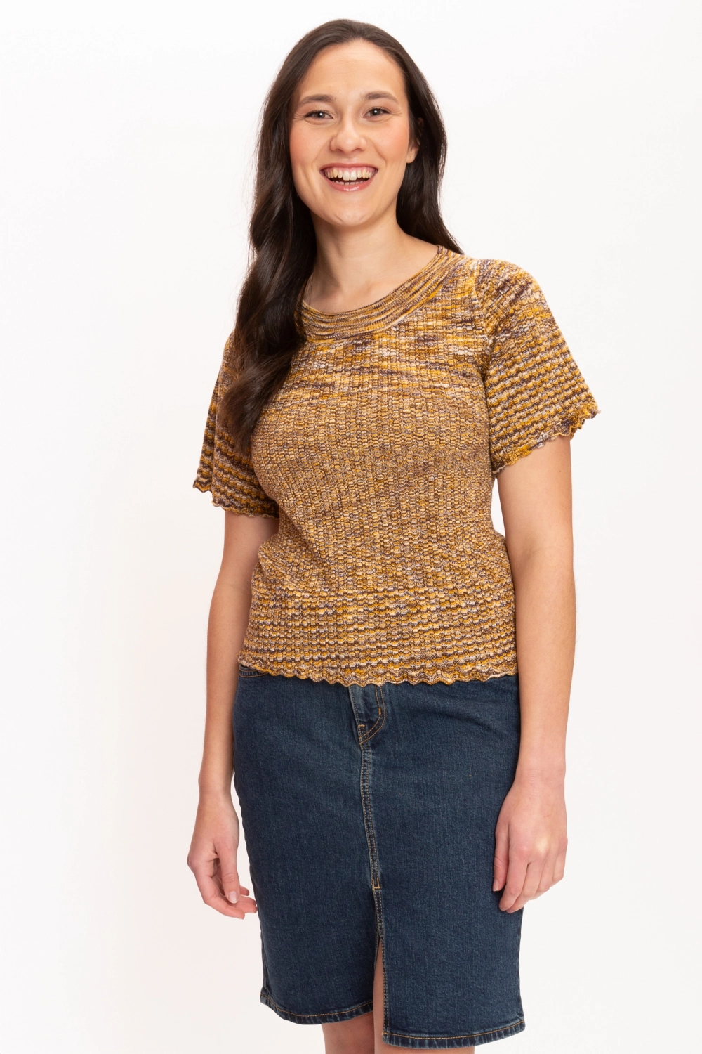 Pull petites manches en coton bio pour femme