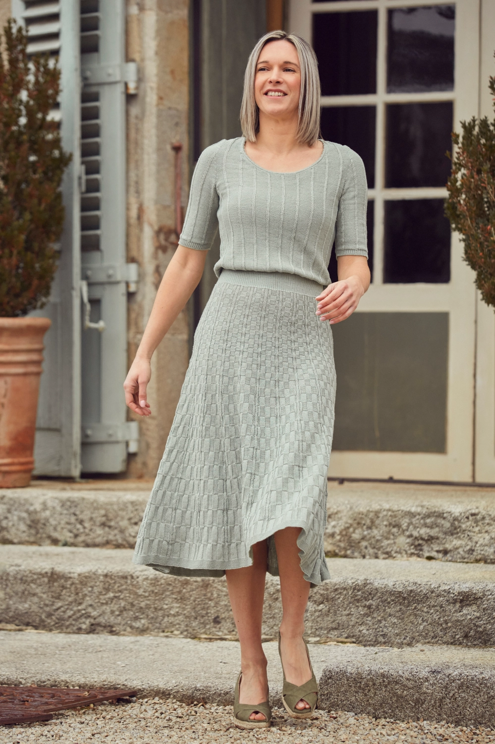Robe en lin, coton et seacell