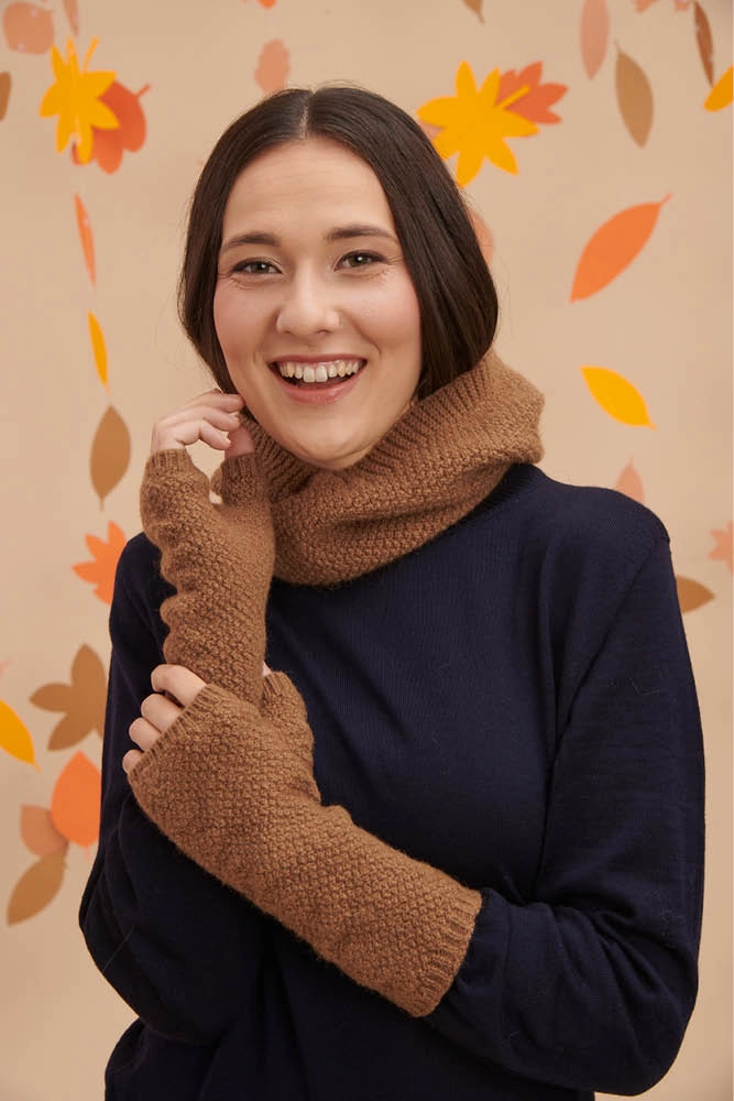 Mitaines laine de chameau sans doigts