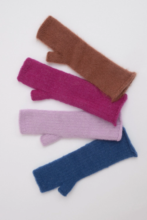 Mitaines mohair et soie mixtes sans doigts