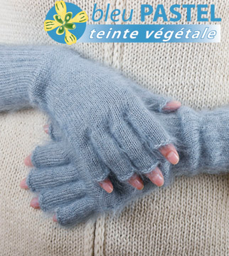 Mitaines laine mohair et soie Pastel