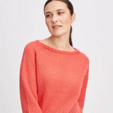 Pull en laine mohair et soie manches 3/4