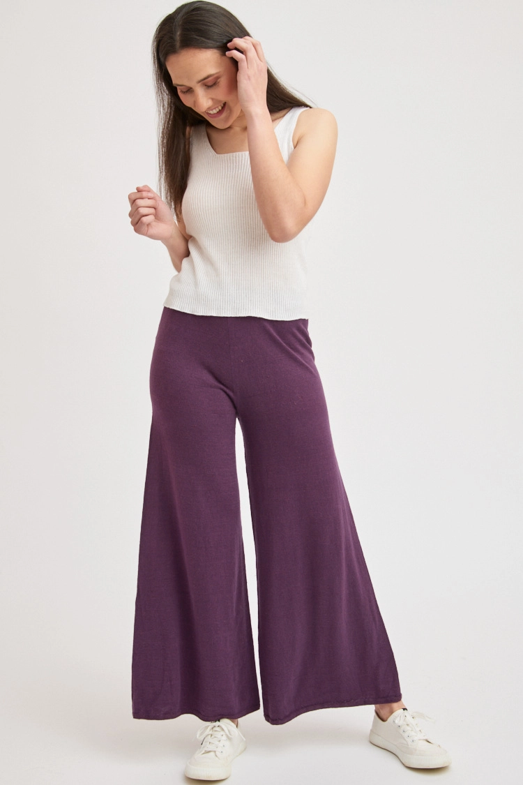 Pantalon ample en lin et coton bio