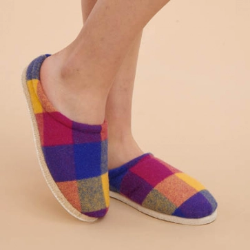 Charentaises mules mohair et laine