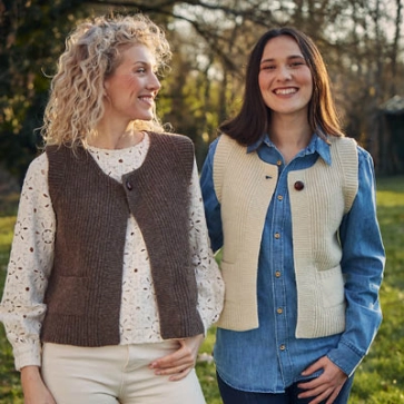 Gilet en laine mérinos d'Arles sans manches pour femme