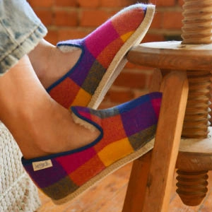 Charentaises mohair et laine écossais tonique