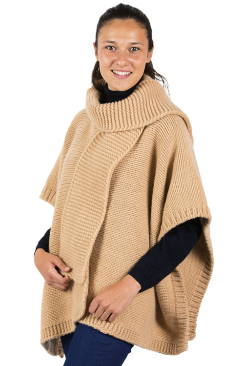 Poncho écharpe en laine mérinos