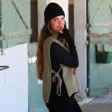 Poncho en laine recyclée femme Soline