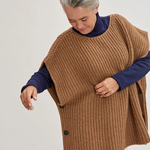 Poncho long duvet de chameau