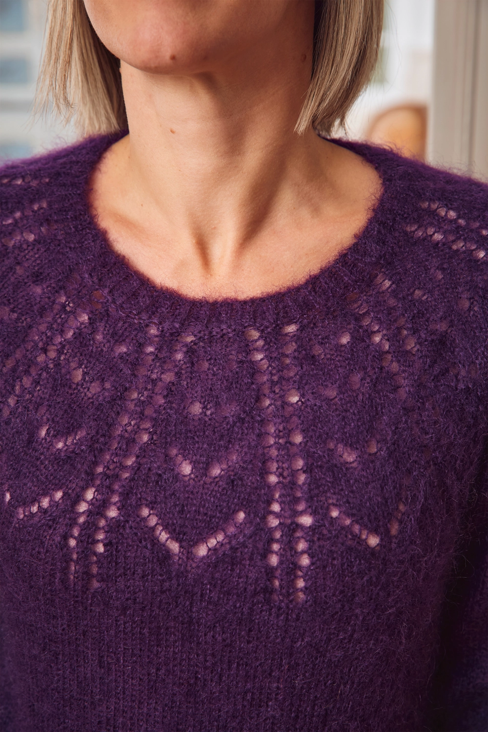 Pull ajoure manches longues femme CPARN 2