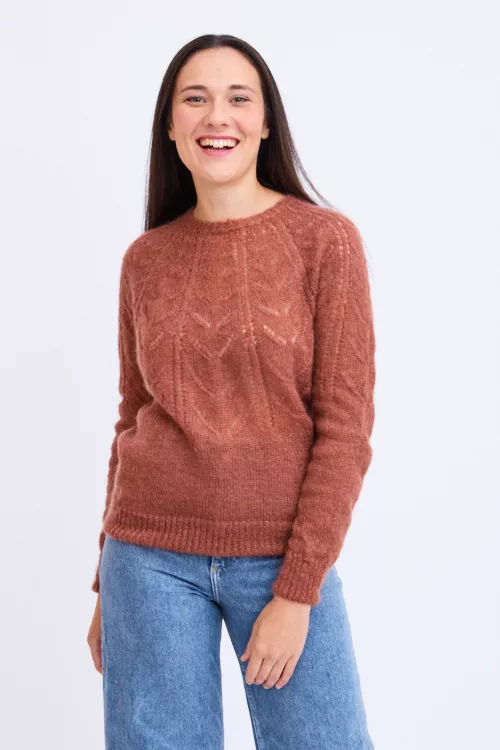 Pull ajoure manches longues femme cpar 2b