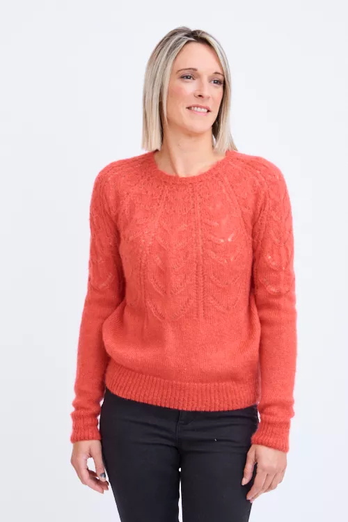 Pull ajoure manches longues femme cpar 3b