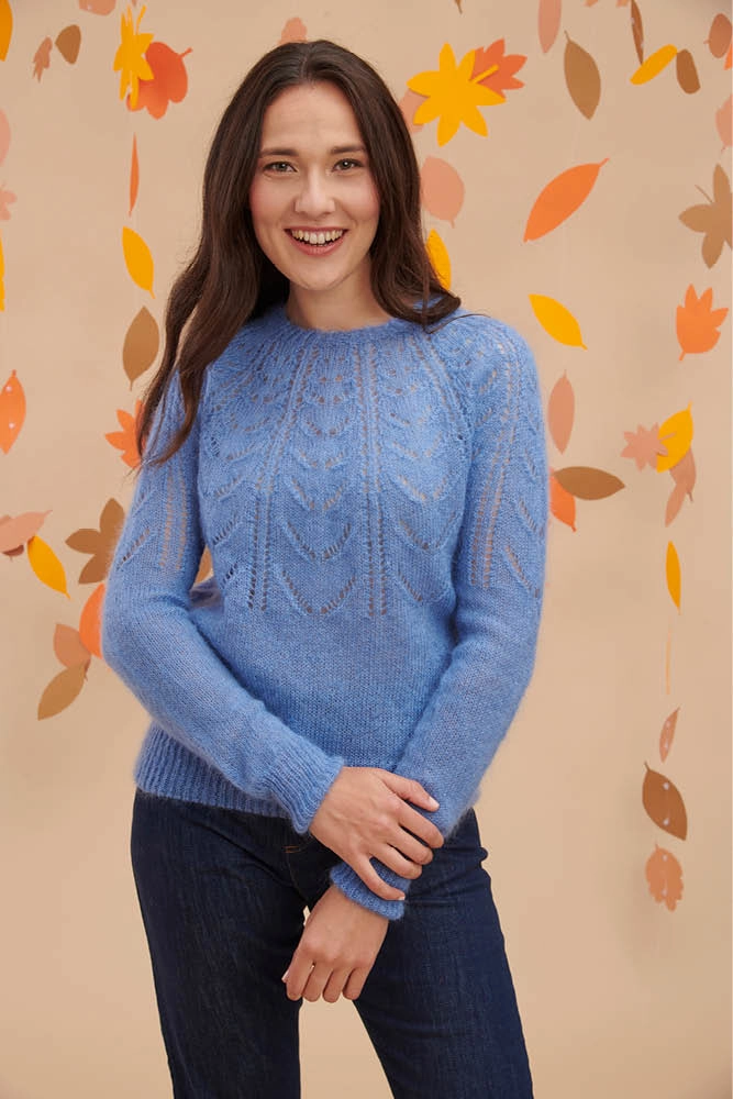 Pull en laine mohair ajouré femme 