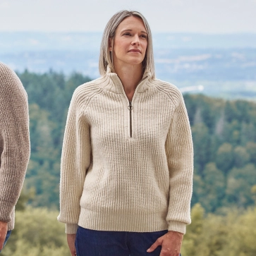 Pull en laine mérinos camionneur femme