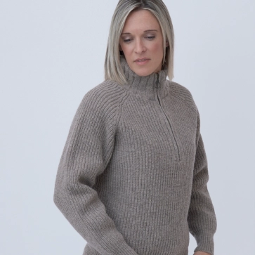 Pull en laine mérinos camionneur femme