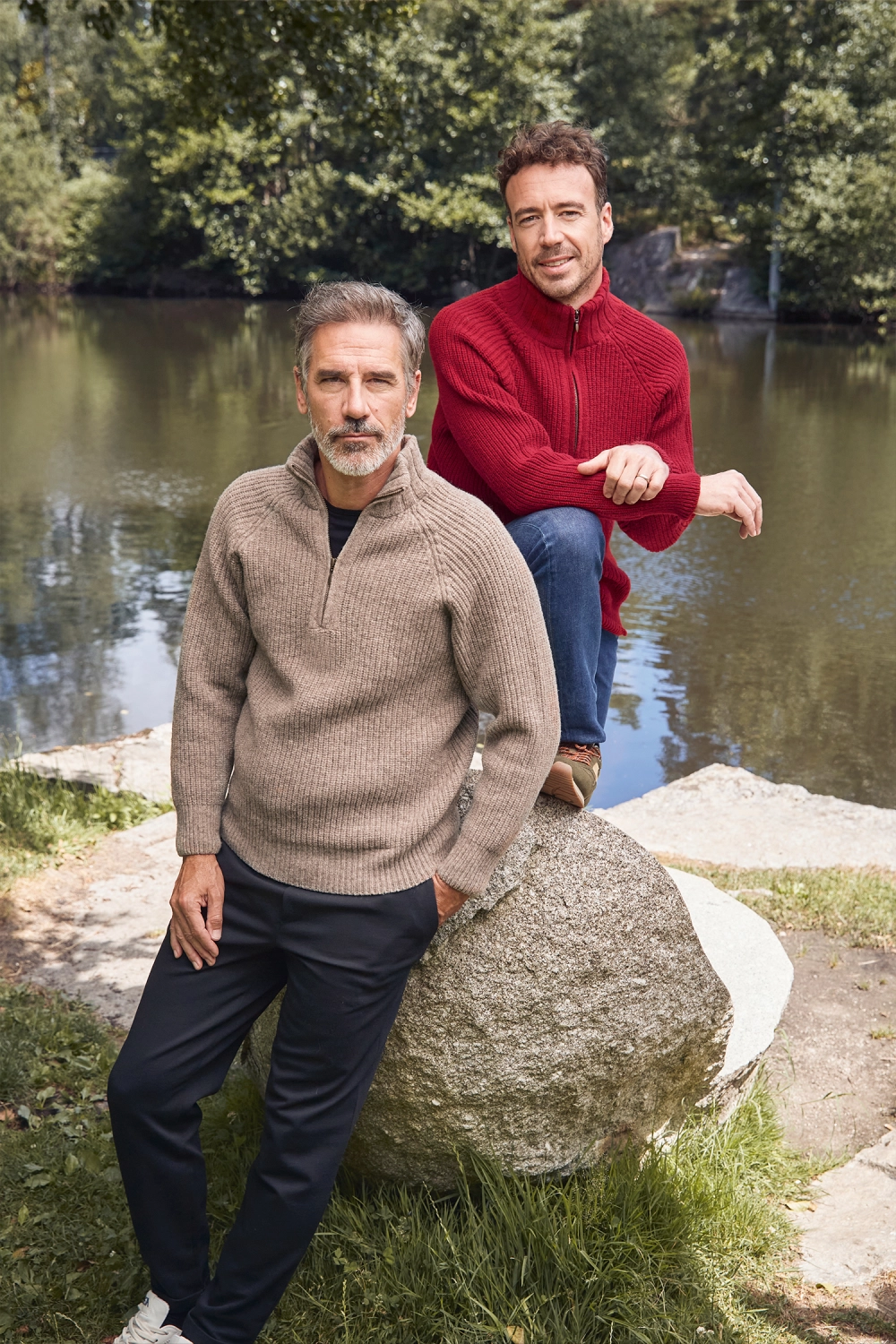Pull en laine mérinos camionneur pour homme