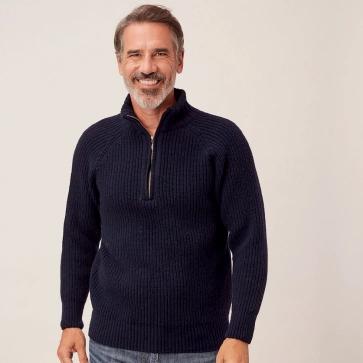 Pull en laine mérinos camionneur pour homme