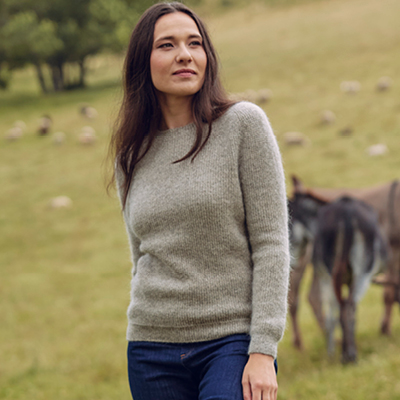 Pull en laine point de sable pour femme