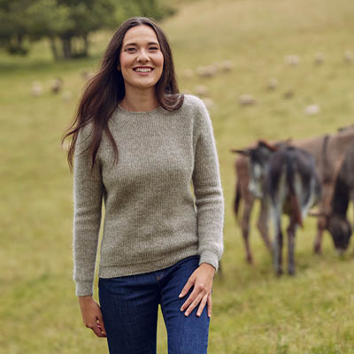 Pull en laine point de sable pour femme 