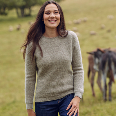 Pull en laine point de sable pour femme