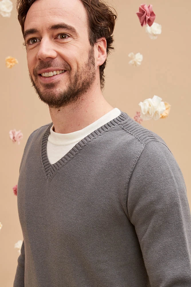 Pull col v coton bio seacell seaphn pe24 3