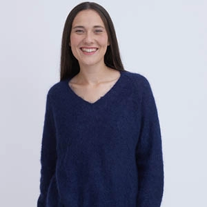 Pull en laine mohair col V pour femme 