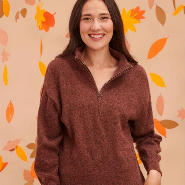 Pull col zippé en yack  