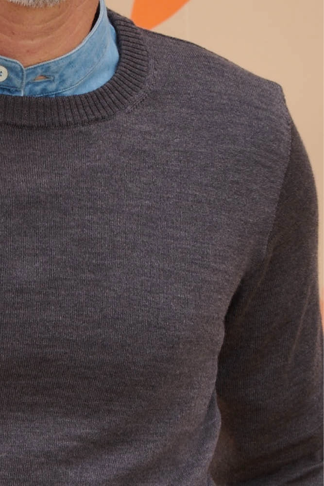 Pull en laine merinos col rond homme mhr C