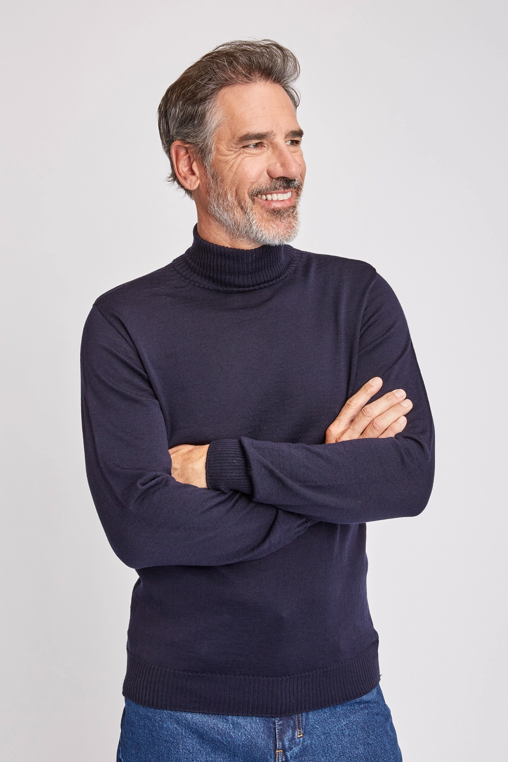 Pull en laine merinos col roule homme MHCR 2