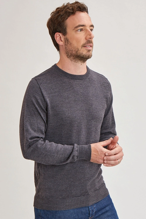 Pull en laine mérinos homme col rond 