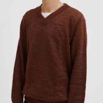 Pull en laine yack col V pour homme