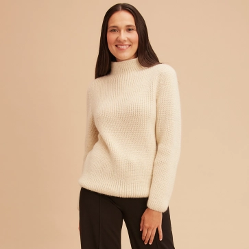 Pull en laine alpaga et mérinos pour femme