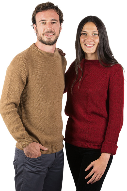Pull laine alpaga col rond