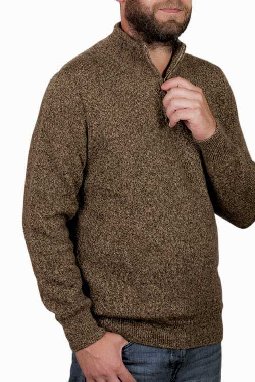 Pull en laine Homme yack col zippé Bonnes affaires