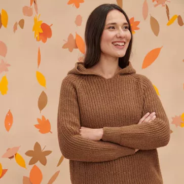 Pull en laine à capuche pour femme