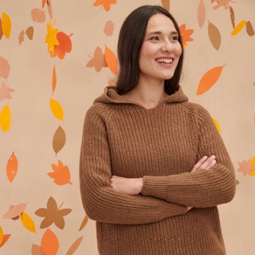 Pull en laine à capuche pour femme