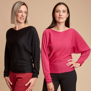 Pull en laine m&eacute;rinos chauve-souris