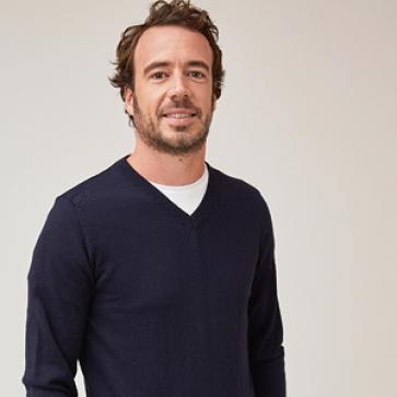 Pull en laine homme col V