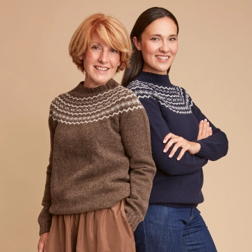 Pull en laine m&eacute;rinos jacquard femme