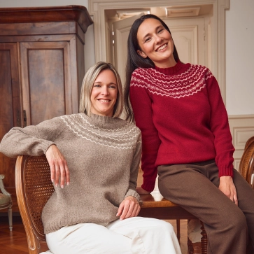 Pull en laine mérinos jacquard femme