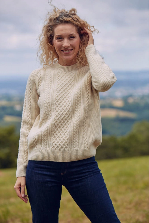 Pull laine merinos arles torsade femme pastptf 3