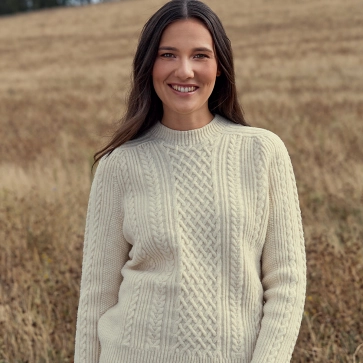 Pull en laine à torsades pour femme