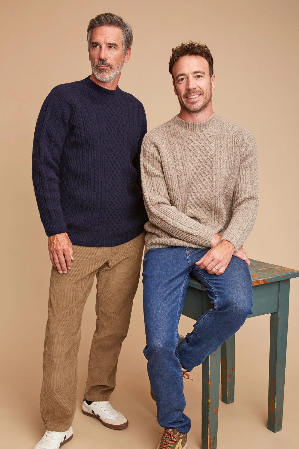 Pull en laine à torsades pour homme