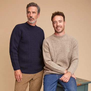 Pull en laine à torsades pour homme