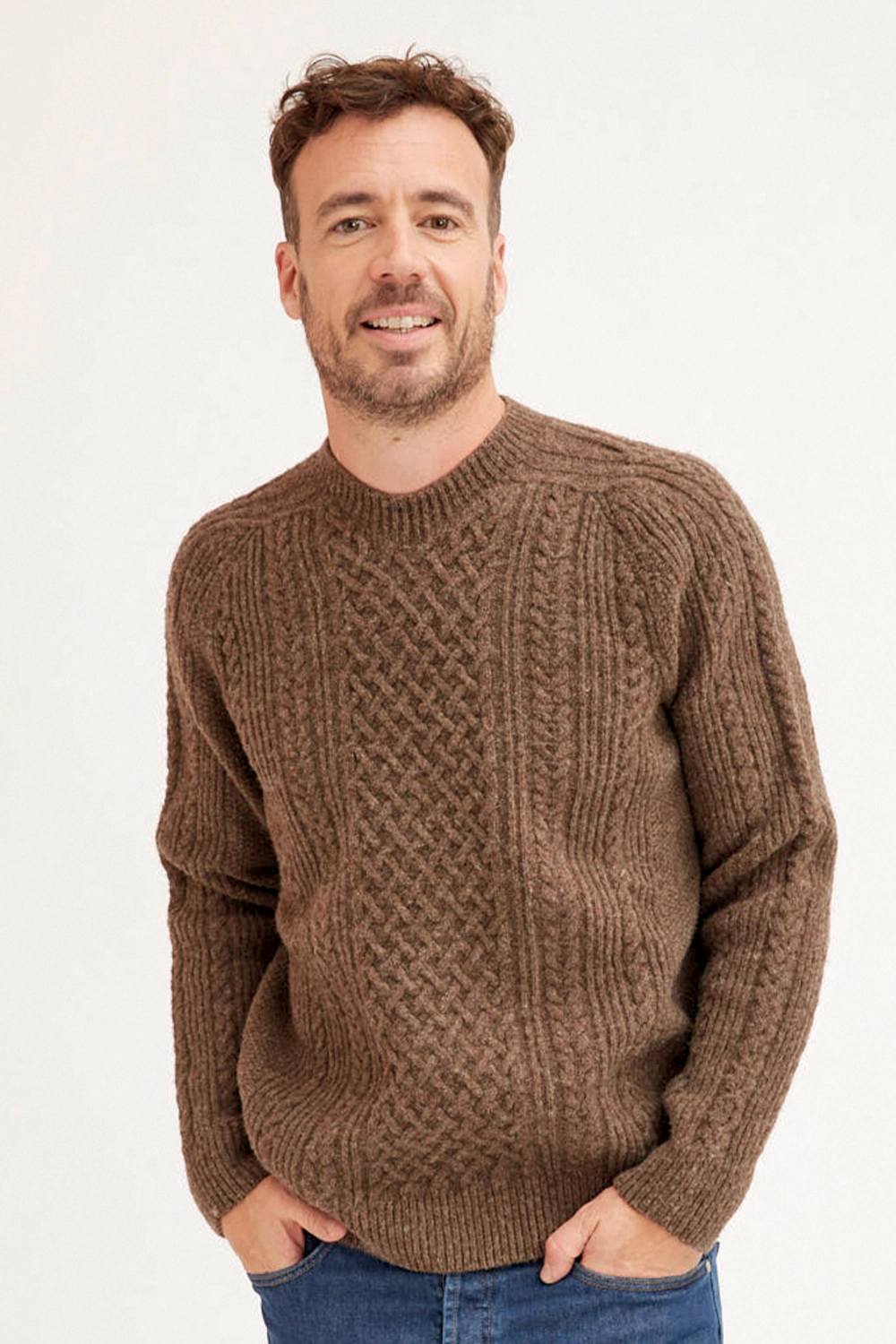 Pull en laine à torsades pour homme