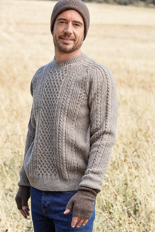 Chaussettes tricotées à la main 100% laine naturelle pour homme