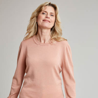 Pull laine mérinos col rond